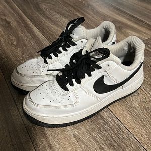 Custom black and white air force ones